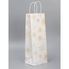 Пакет под бутылку "Золотая вьюга", 13*36*10 см